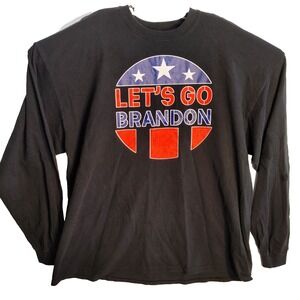 Let's Go Brandon Patriotic FJB Funny Political Men's Long Sleeve T-Shirt Size XL
